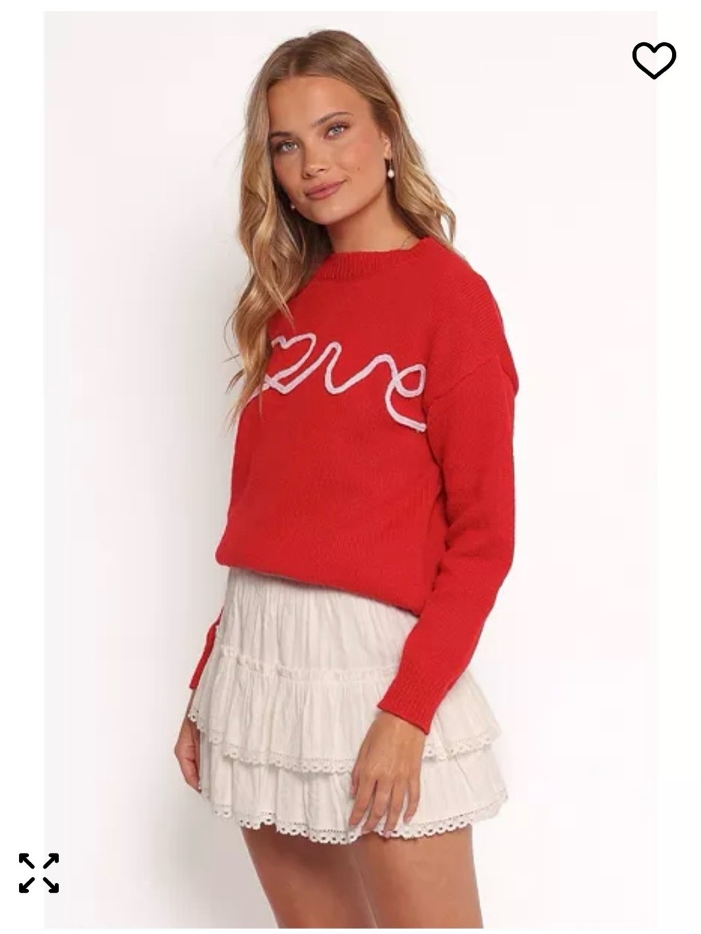 Petal & Pup Red Crewneck Sweater with White Script